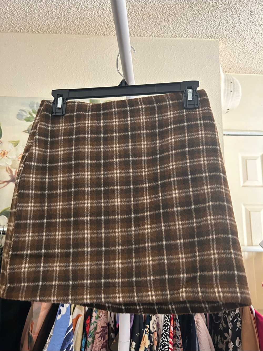 Blu Pepper Brown Plaid Mini Skirt